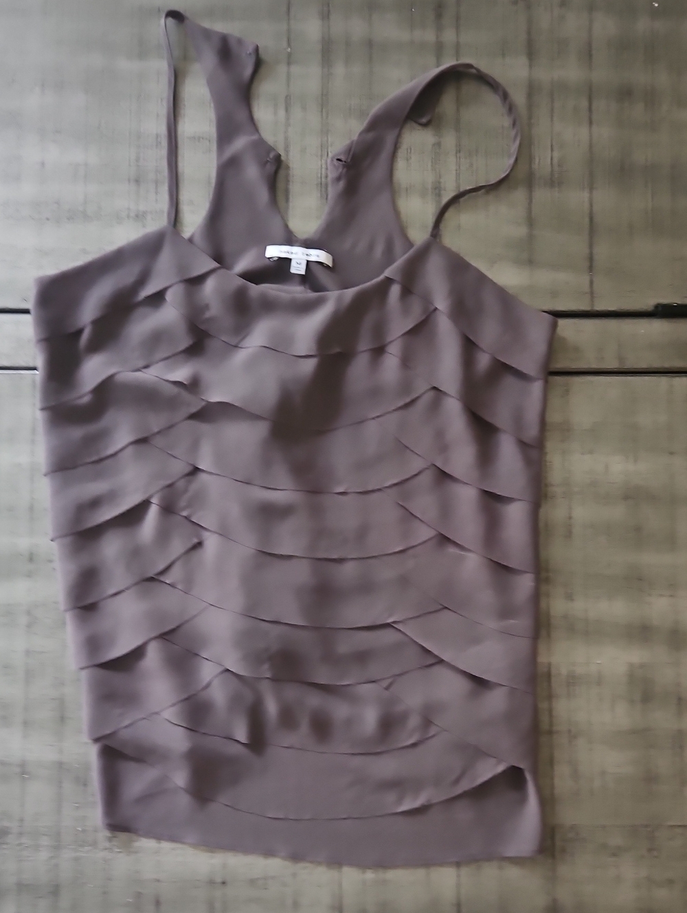 Naked Zebra Taupe Layered Chiffon Camisole